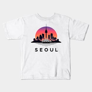 Seoul Sunset Silhouette Kids T-Shirt